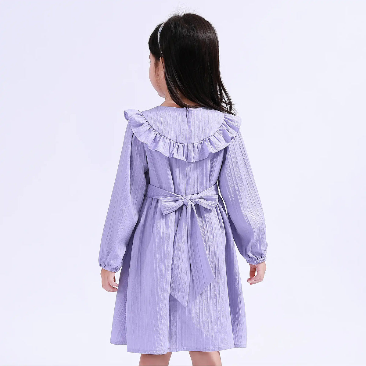 Striped Basic Dress For Girls Image