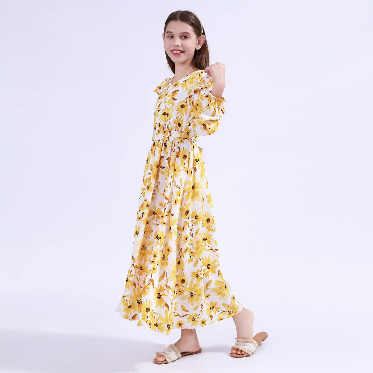 Floral Galabia For Girls Image