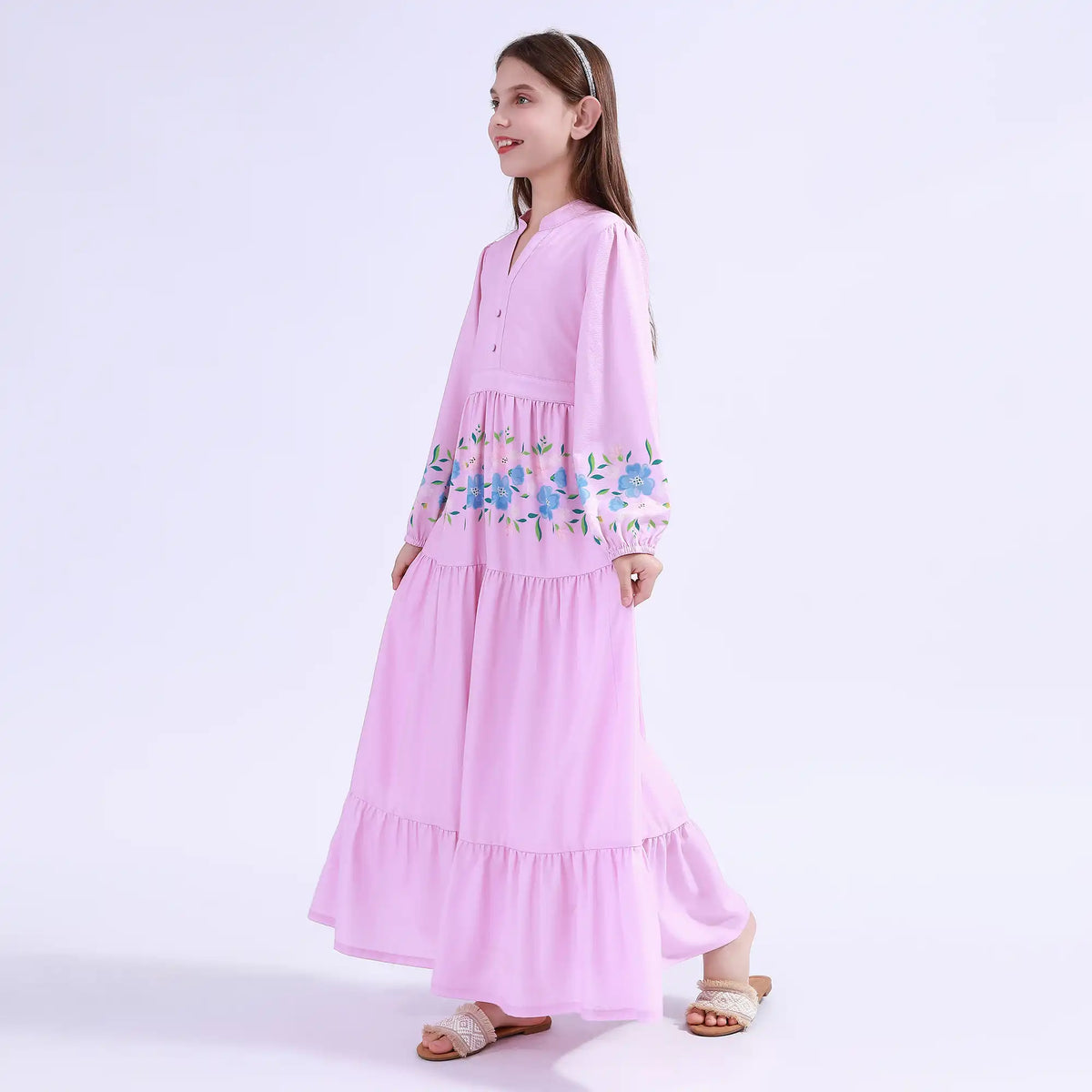 Floral Galabia For Girls Image