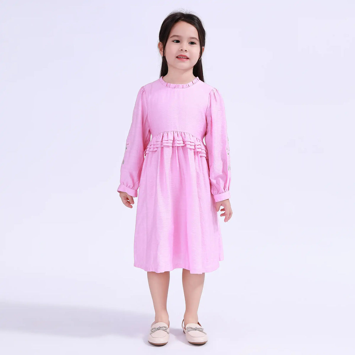 Purple Floral Galabia For Girls Image