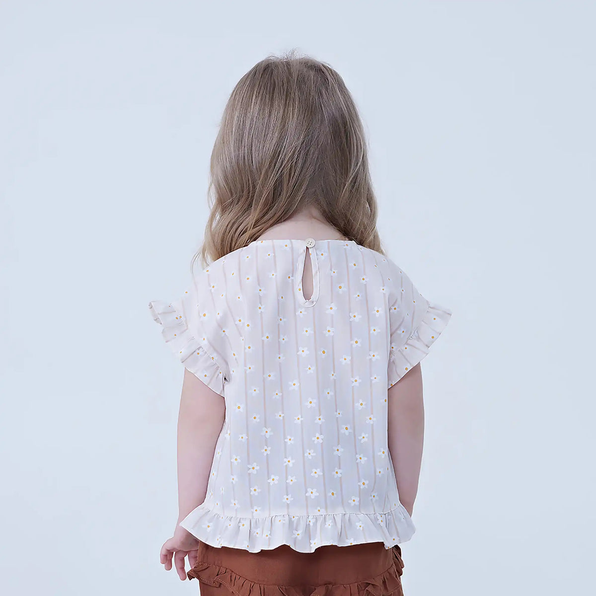 Floral Linen Blouse For Baby Girl Image