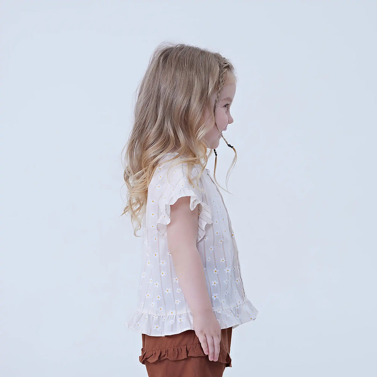 Floral Linen Blouse For Baby Girl Image