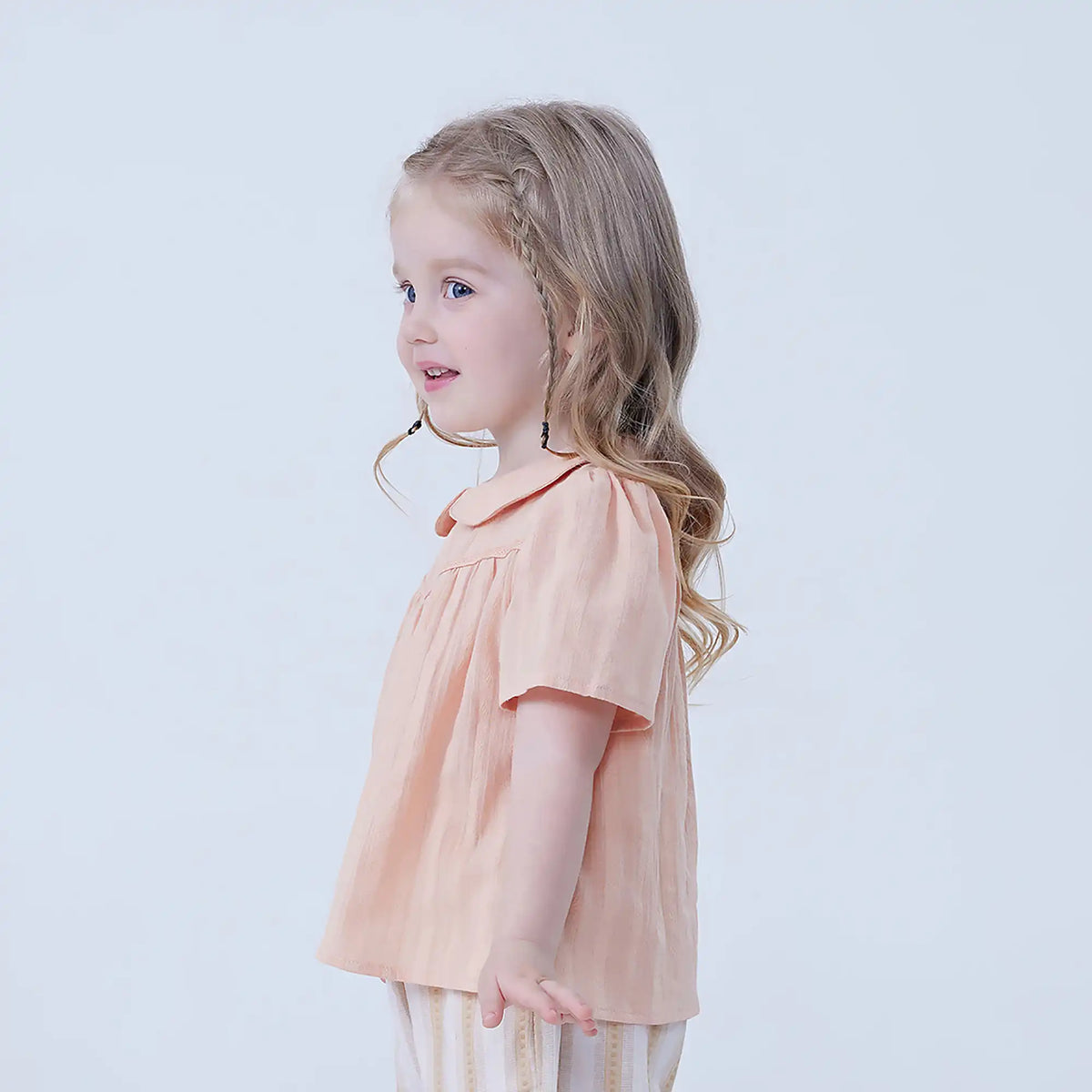 Jacquard Linen Blouse For Baby Girl Image