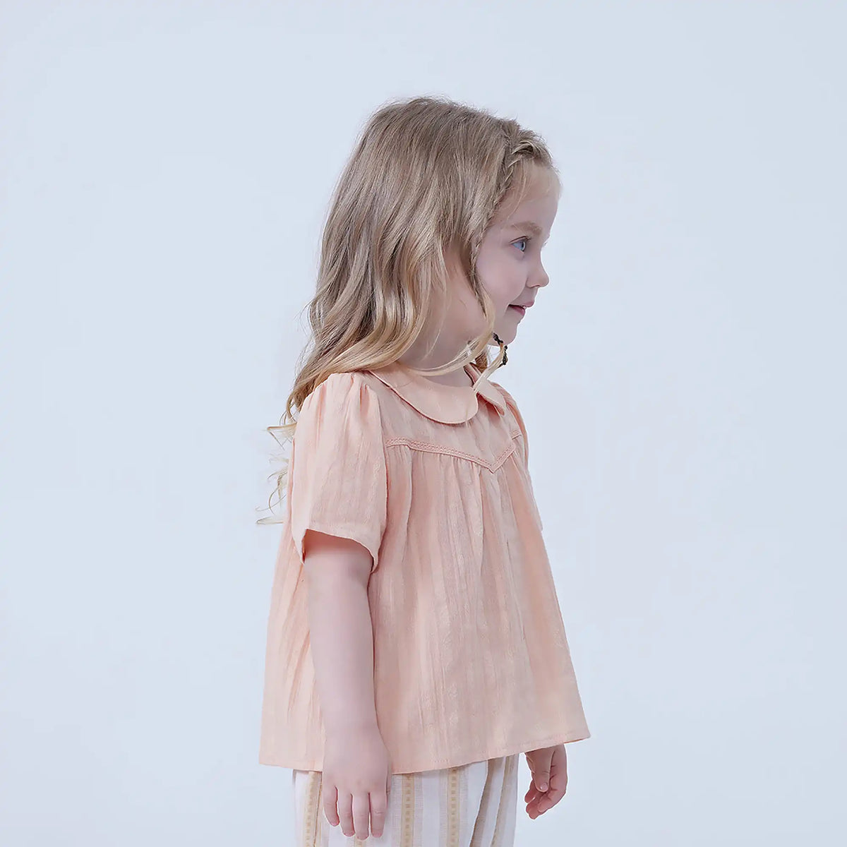 Jacquard Linen Blouse For Baby Girl Image