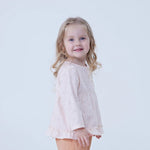 Checked Linen Blouse For Baby Girl Image