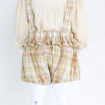 Checked Linen Overalls For Baby Girl Image