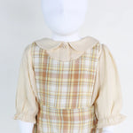 Checked Linen Overalls For Baby Girl Image