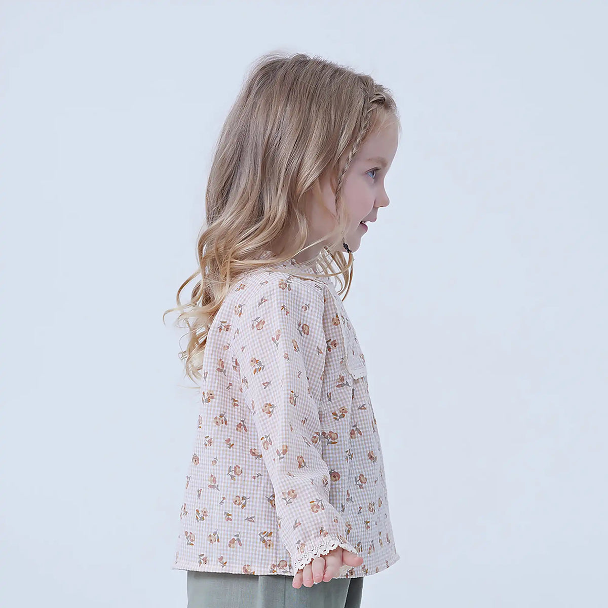 Floral Linen Shirt For Baby Girl Image