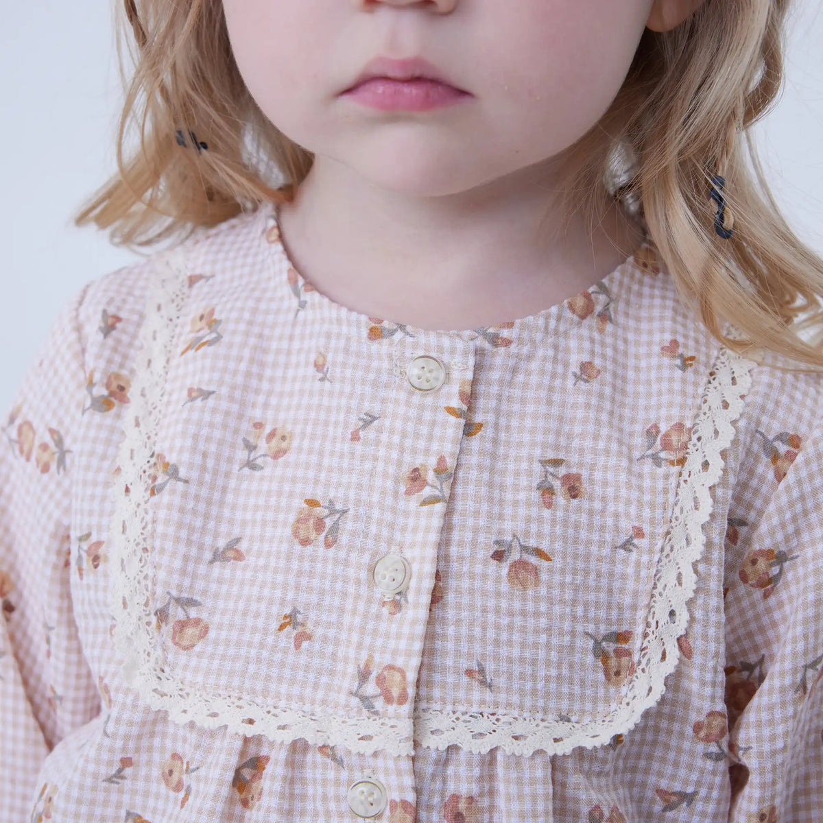 Floral Linen Shirt For Baby Girl Image