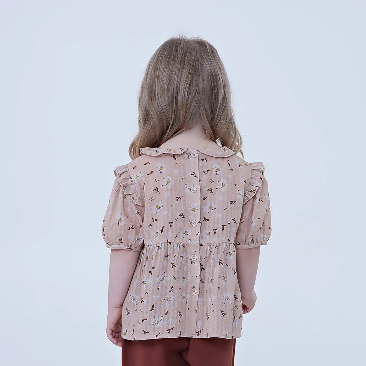 Floral Linen Shirt For Baby Girl Image