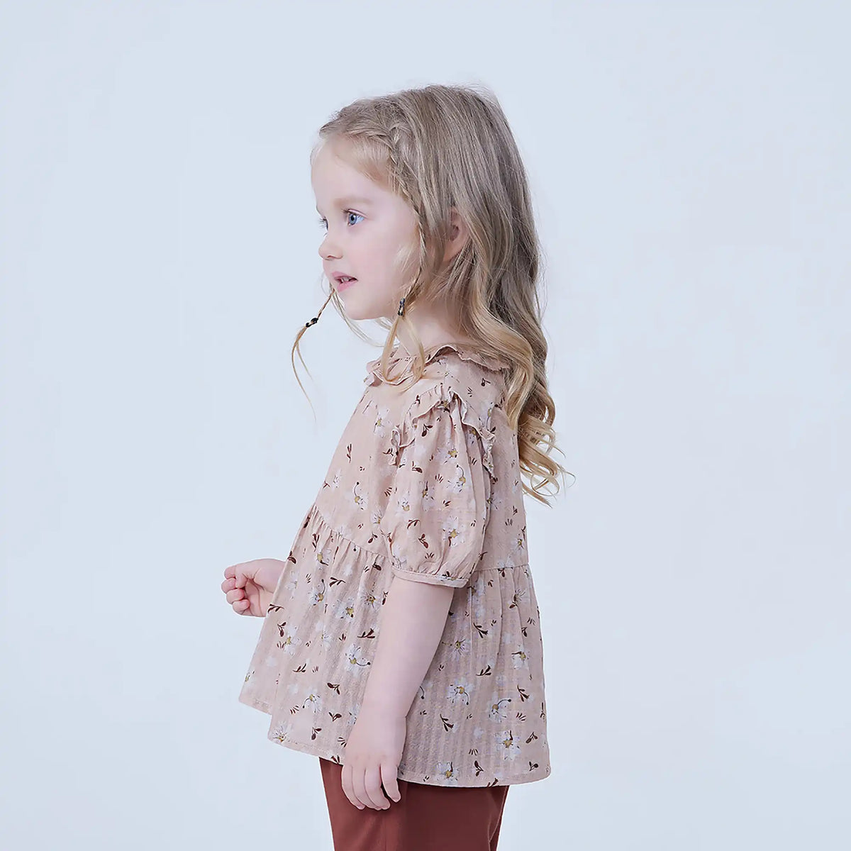 Floral Linen Shirt For Baby Girl Image