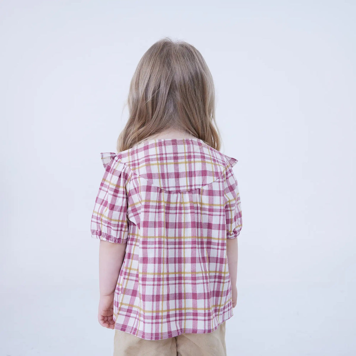 Checked Linen Shirt For Baby Girl Image