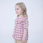 Checked Linen Shirt For Baby Girl Image