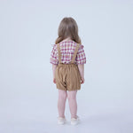 Plain Linen Overalls For Baby Girl Image