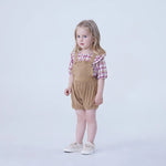 Plain Linen Overalls For Baby Girl Image