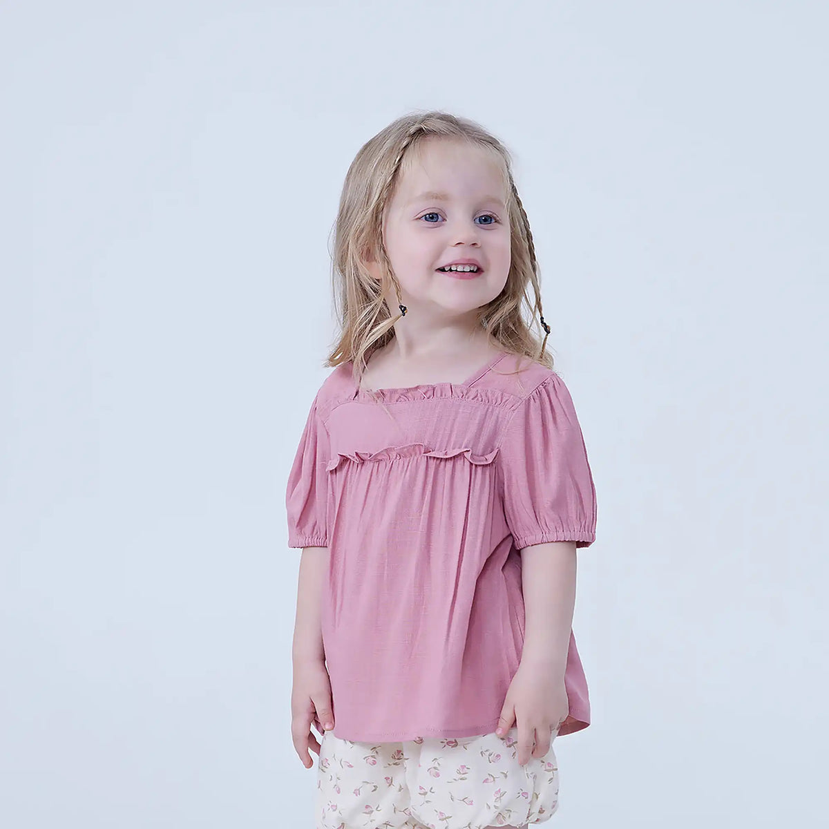 Jacquard Linen Blouse For Baby Girl Image