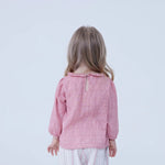 Plain Linen Blouse For Baby Girl Image