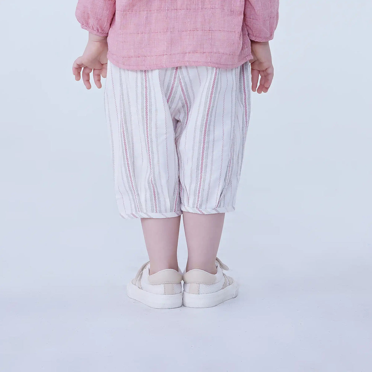 Ankle-Tied Linen Shorts For Baby Girl Image