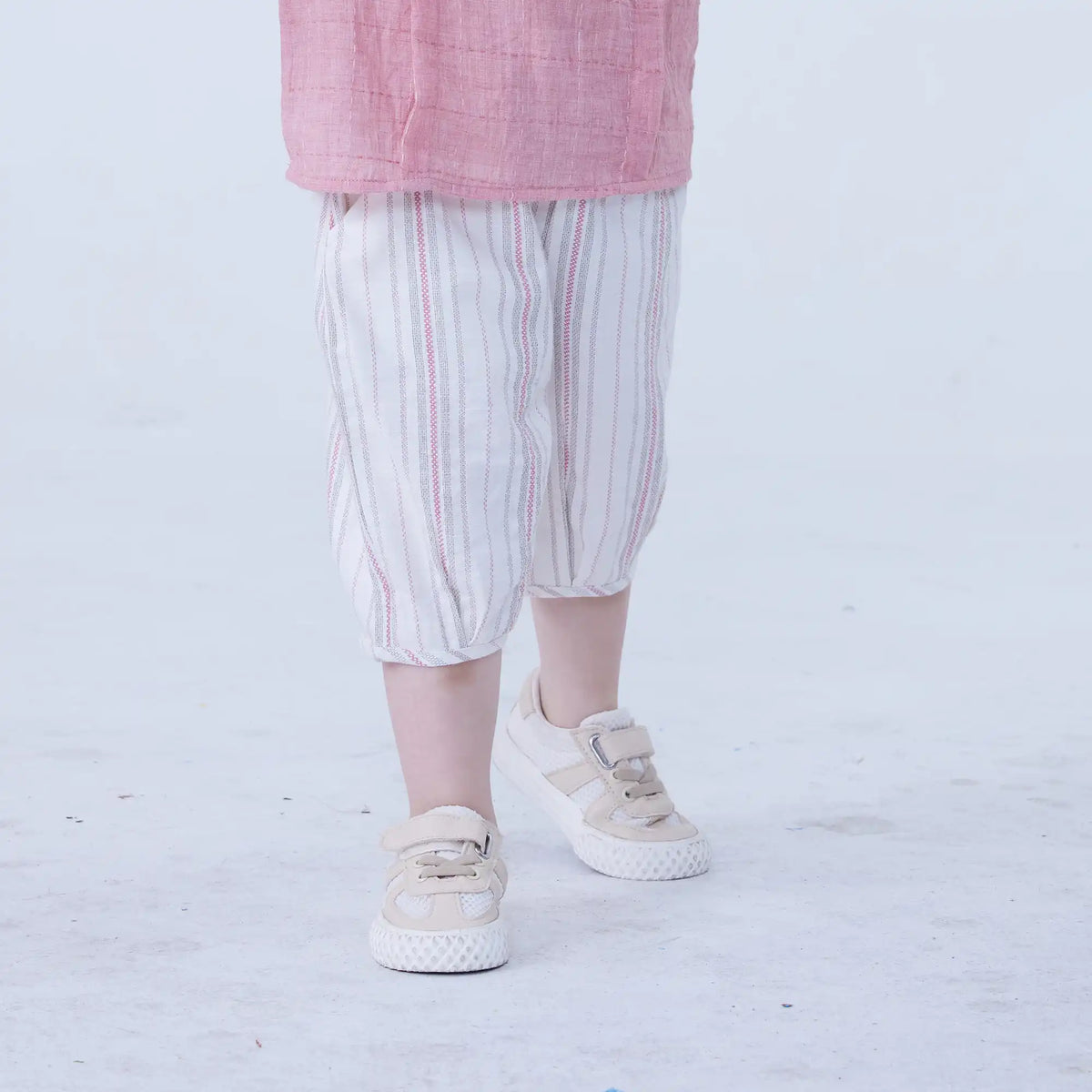 Ankle-Tied Linen Shorts For Baby Girl Image