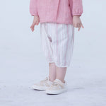 Ankle-Tied Linen Shorts For Baby Girl Image