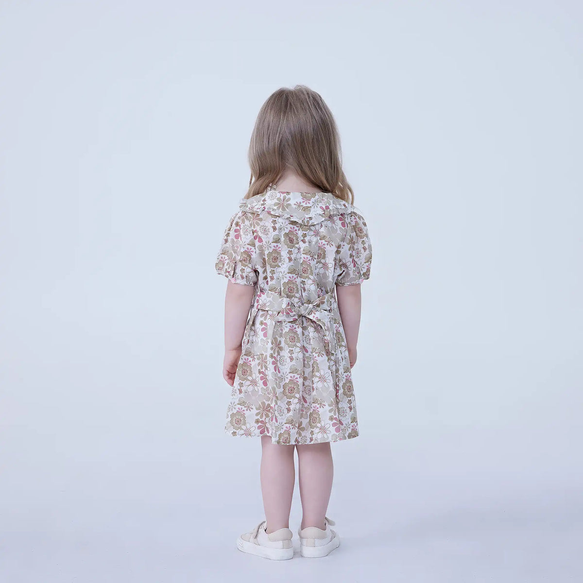 Floral Linen Dress For Baby Girl Image
