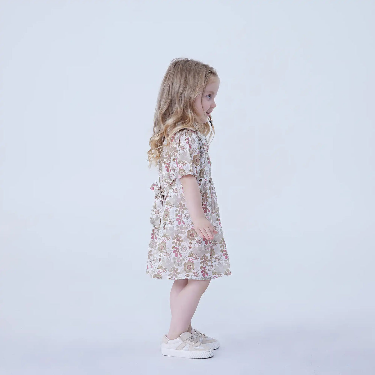 Floral Linen Dress For Baby Girl Image