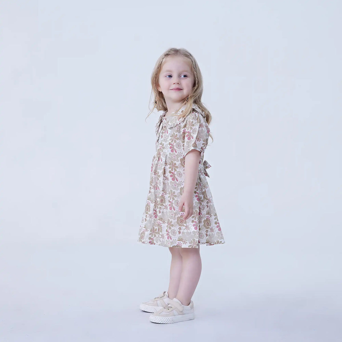 Floral Linen Dress For Baby Girl Image