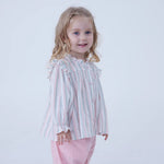 Striped Linen Shirt For Baby Girl Image
