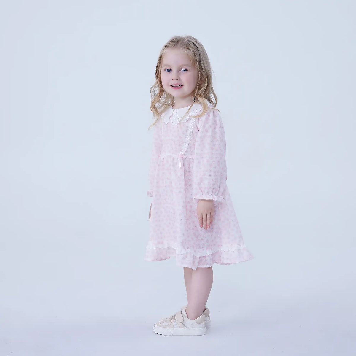 Floral Linen Dress For Baby Girl Image