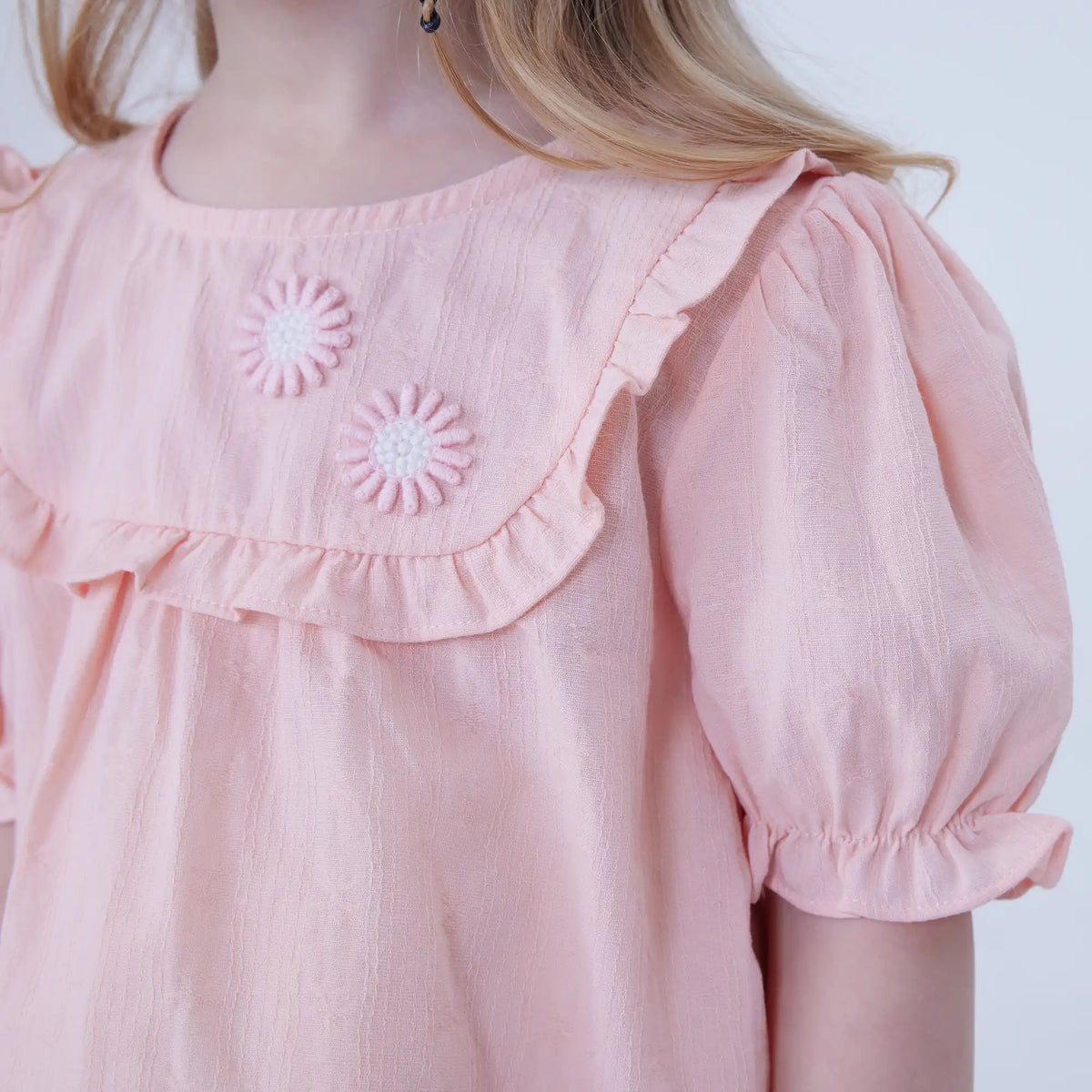 Floral Linen Blouse For Baby Girl Image