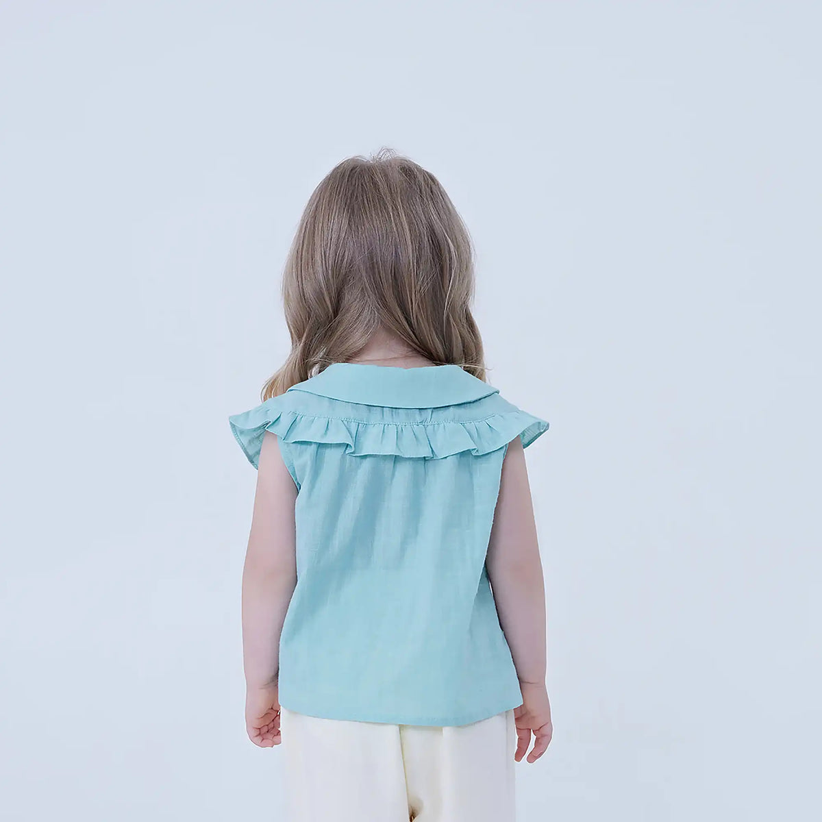 Plain Linen Shirt For Baby Girl Image