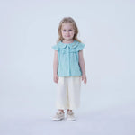 Plain Linen Shirt For Baby Girl Image
