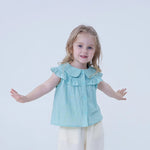 Plain Linen Shirt For Baby Girl Image