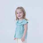 Plain Linen Shirt For Baby Girl Image