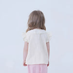 Plain Linen Shirt For Baby Girl Image