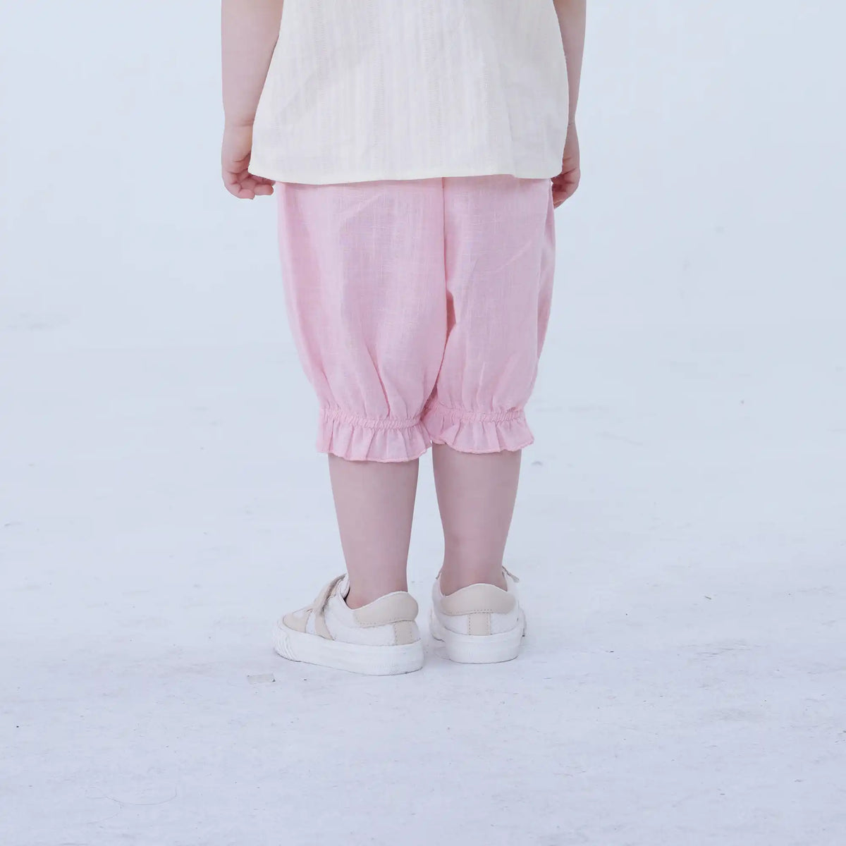 Ankle-Tied Linen Shorts For Baby Girl Image