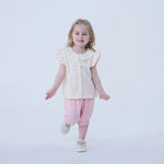Ankle-Tied Linen Shorts For Baby Girl Image
