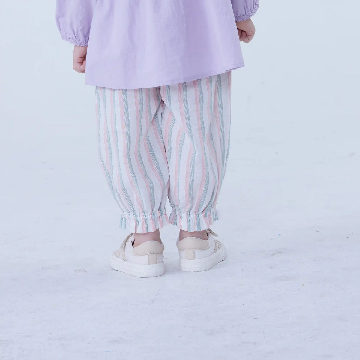Ankle-Tied Linen Pants For Baby Girl Image