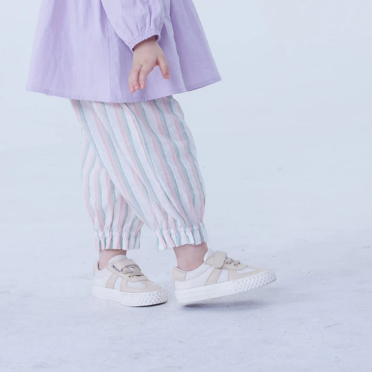 Ankle-Tied Linen Pants For Baby Girl Image