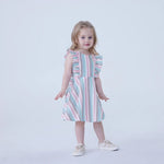 Striped Linen Dress For Baby Girl Image