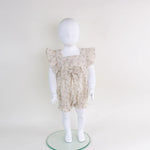 Floral Linen Romper For Baby Girl Image