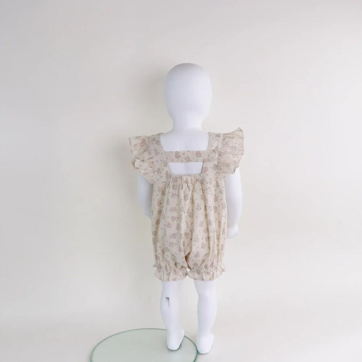 Floral Linen Romper For Baby Girl Image