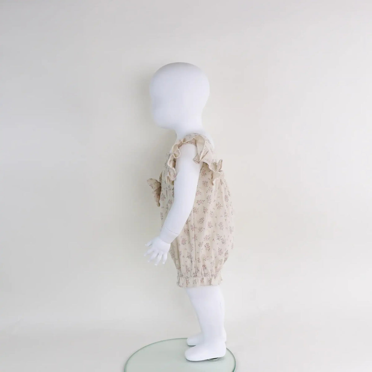 Floral Linen Romper For Baby Girl Image