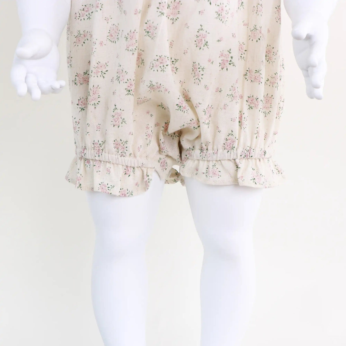 Floral Linen Romper For Baby Girl Image