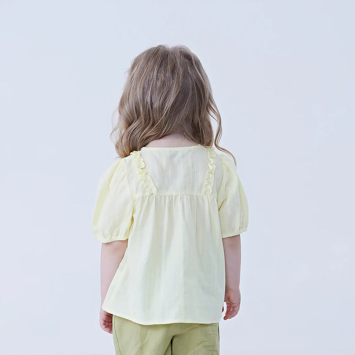 Jacquard Linen Shirt For Baby Girl Image