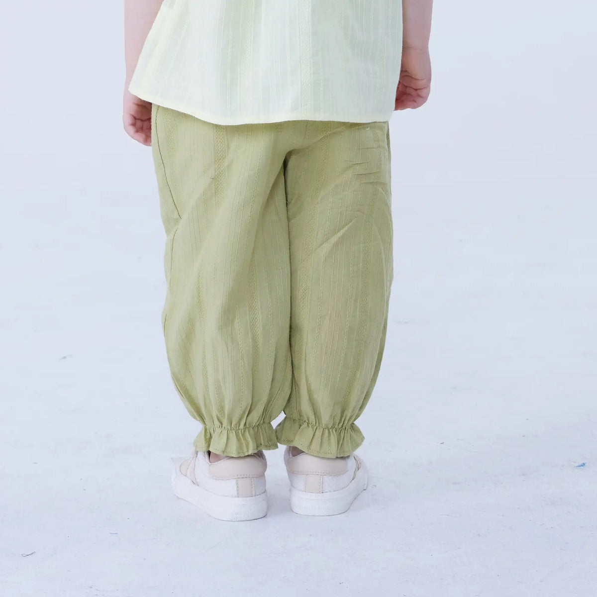 Ankle-Tied Linen Pants For Baby Girl Image