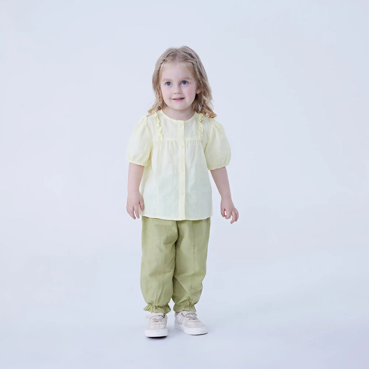Ankle-Tied Linen Pants For Baby Girl Image