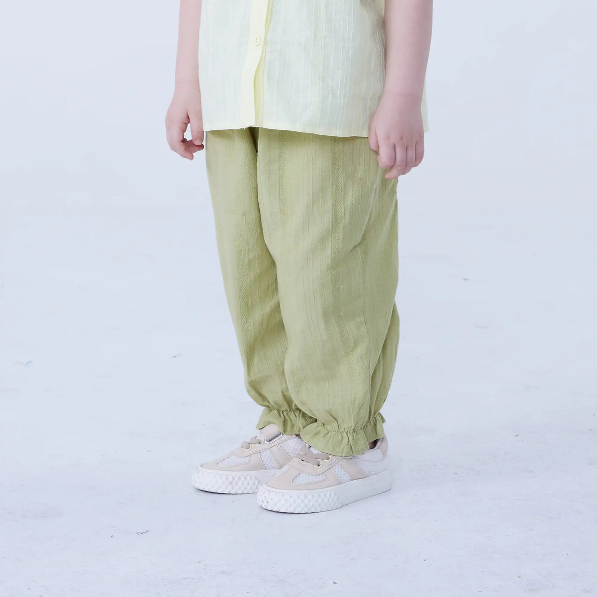 Ankle-Tied Linen Pants For Baby Girl Image