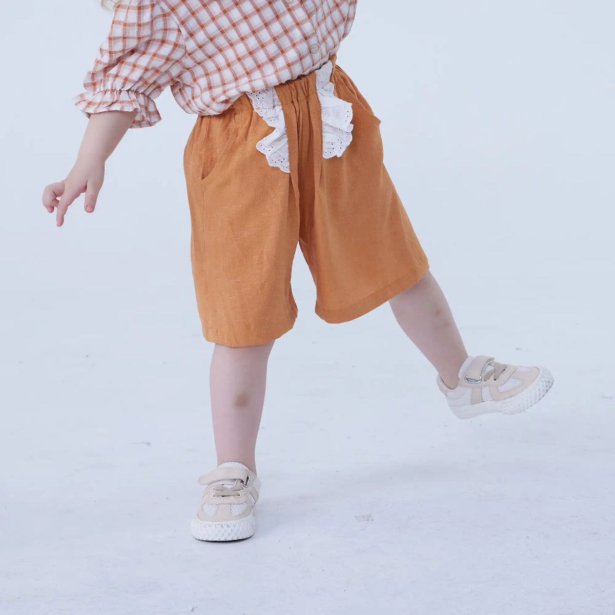 Baggy Linen Shorts For Baby Girl Image