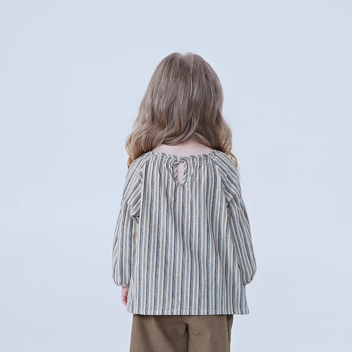 Striped Linen Blouse For Baby Girl Image